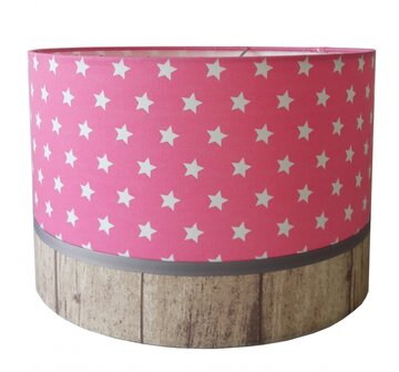 Kinderlamp stars roze &amp; wood