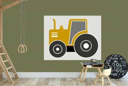 behangpaneel tractor oker 140 x 140 cm