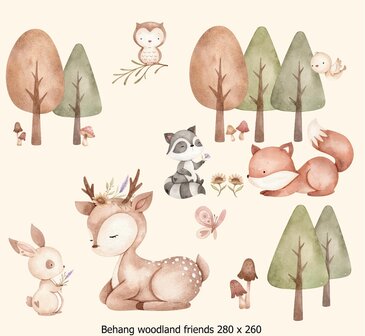 Behang woodland friends