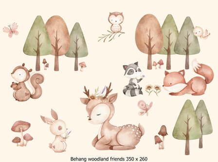 Behang woodland friends