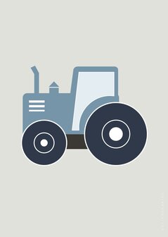 poster  tractor jeansblauw