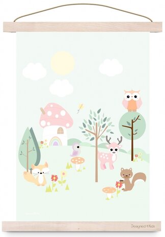 poster  forest friends pastel