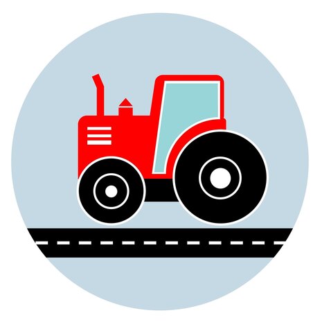 behangcirkel tractor rood