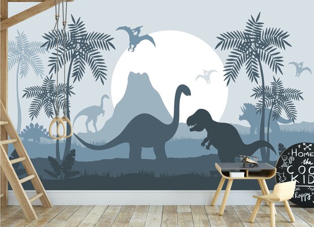 Behang  kinderkamer dino